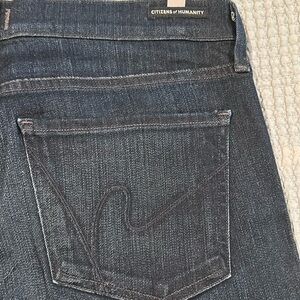 Citizens of Humanity bootcut jeans. Size 31.  Dark blue, slight whiskering